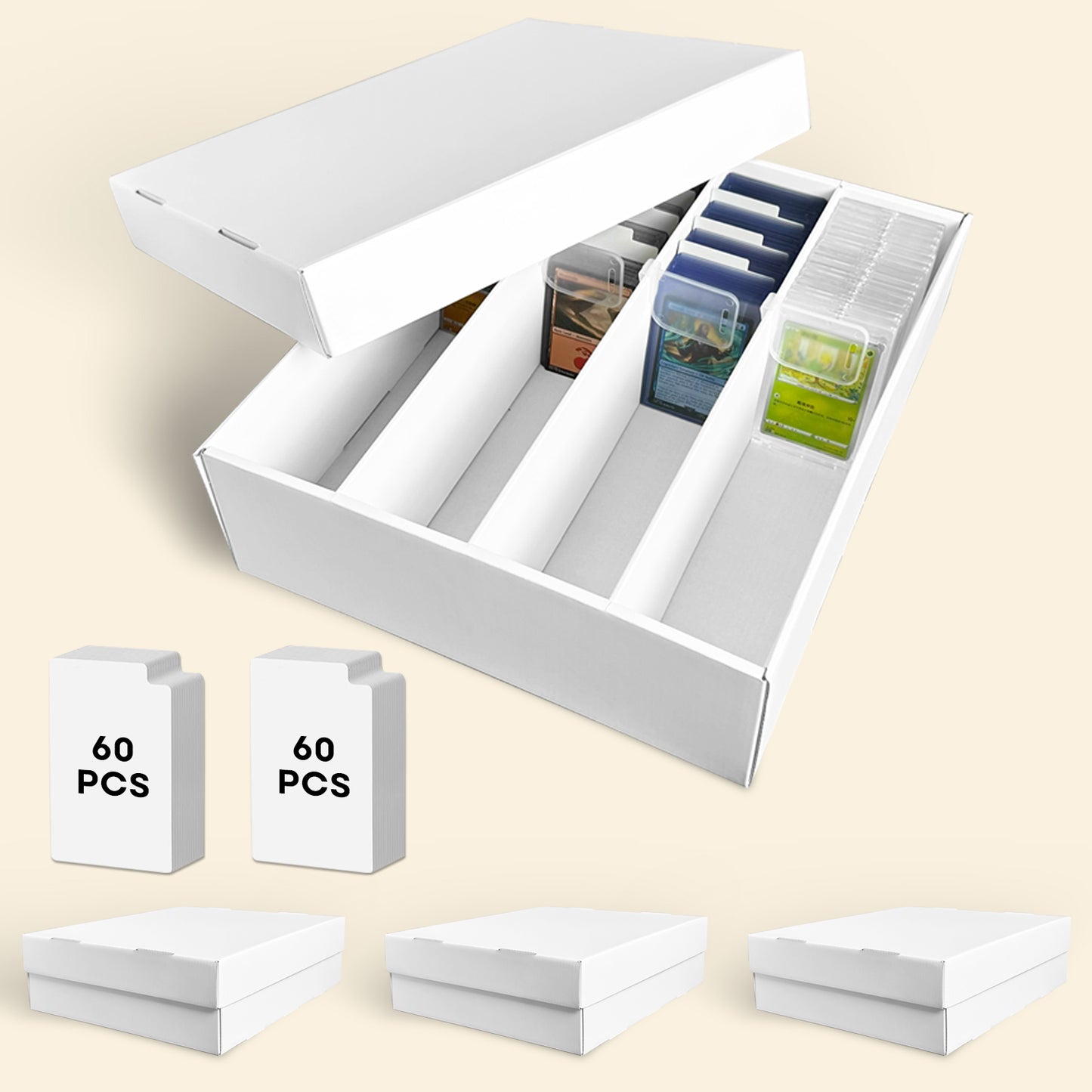4-Row Trading Card Storage Box