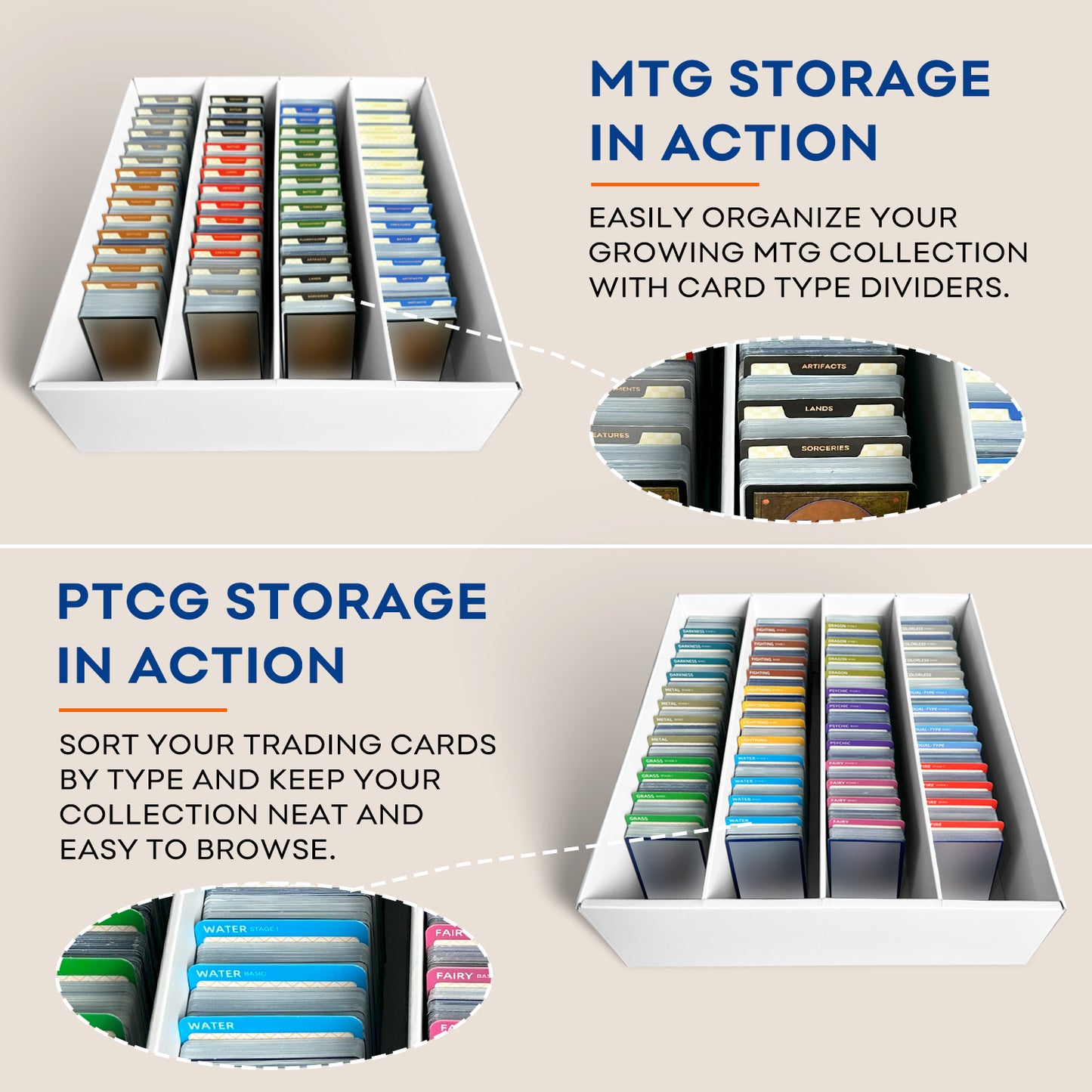 4-Row Trading Card Storage Box