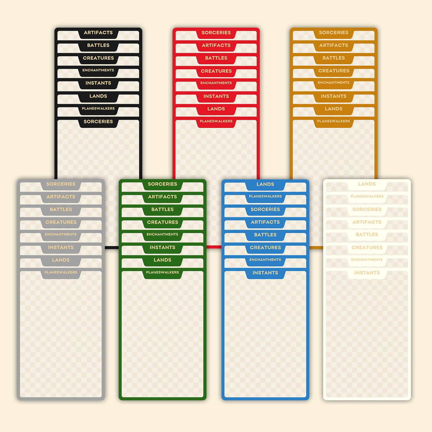 MTG Card Dividers for Storage Boxes