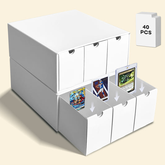 White Drawer Card Box – For Cards, Toploaders, Magnetics