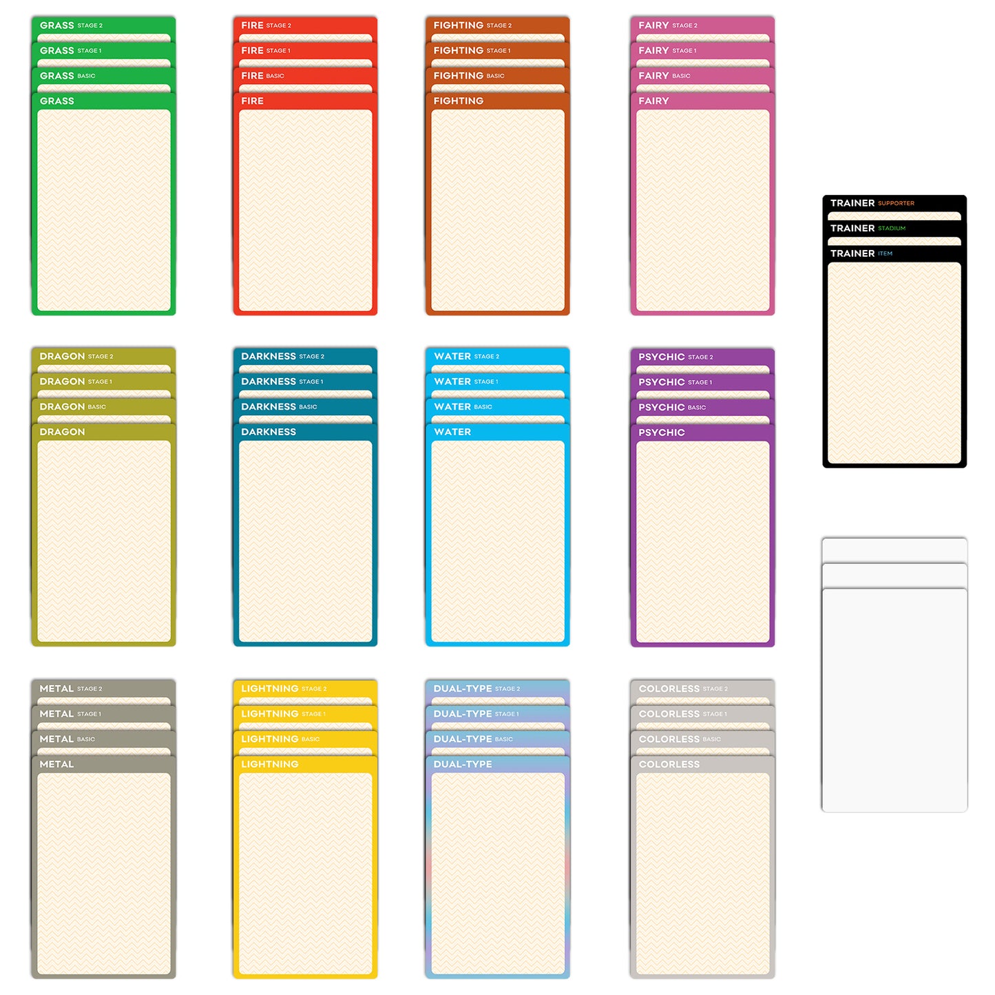 Pokemon Card Sorting Dividers for Evolution Stages